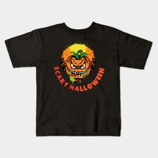 Scary Halloween pumpkin face, scary Halloween, scary pumpkin, Kids T-Shirt